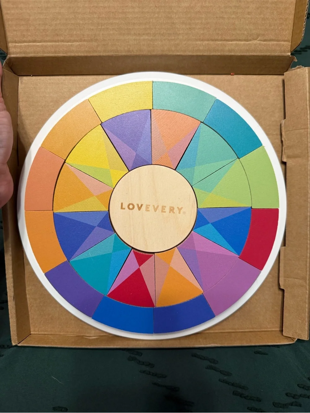 Lovevery Wooden Color Wheel Mosaic Puzzle Montessori Toy w/ Box